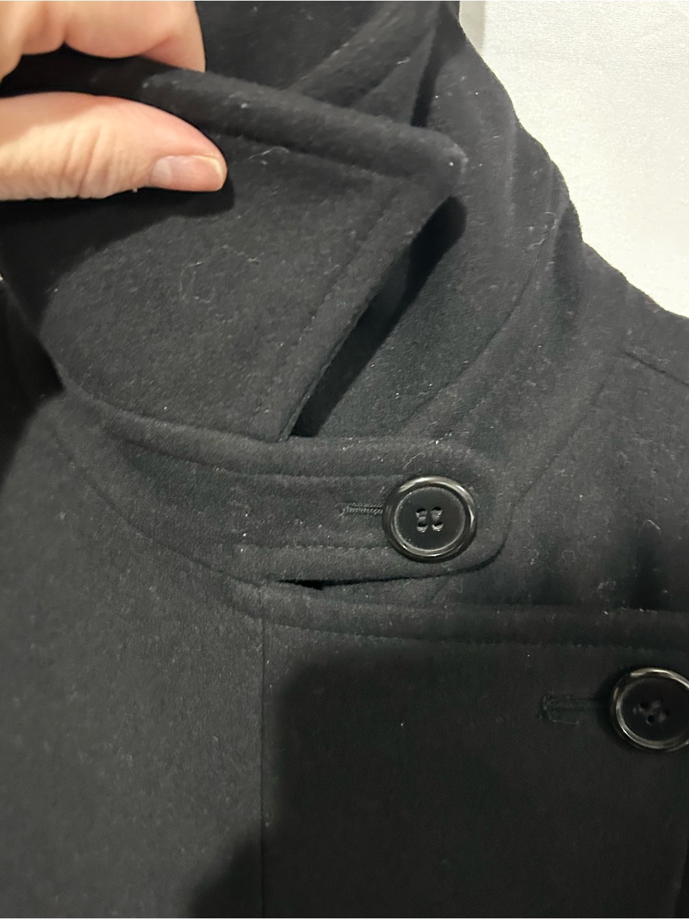 Italian Wool Quilted Lamb Leather Coat Small Black - Club Monaco - Picture 13 of 14
